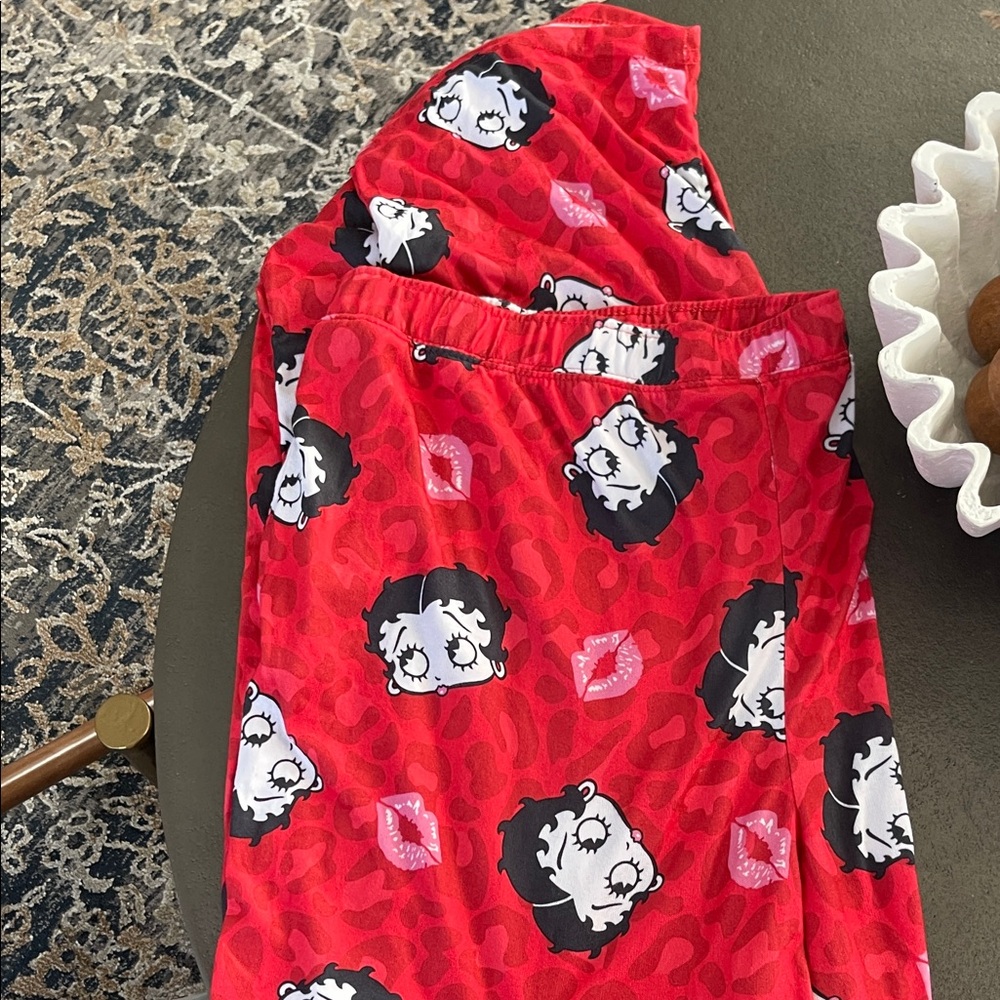 Red Cartoon Character Print Skirt